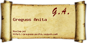 Greguss Anita névjegykártya